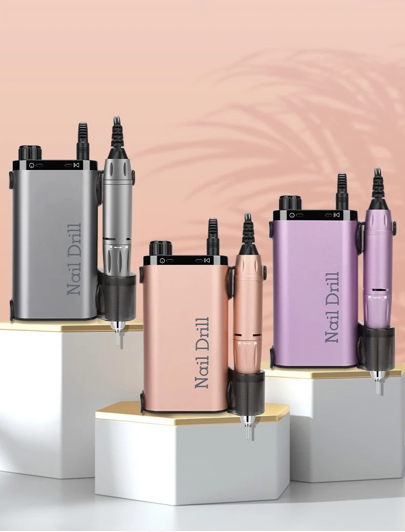 Manufacturers wholesale rechargeable electric nail drill 35,000 RPM portable custom nail machine drill