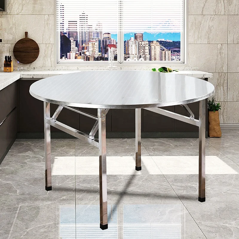  Foshan Furniture supplier silve banquet wedding table hotel stainless steel folding