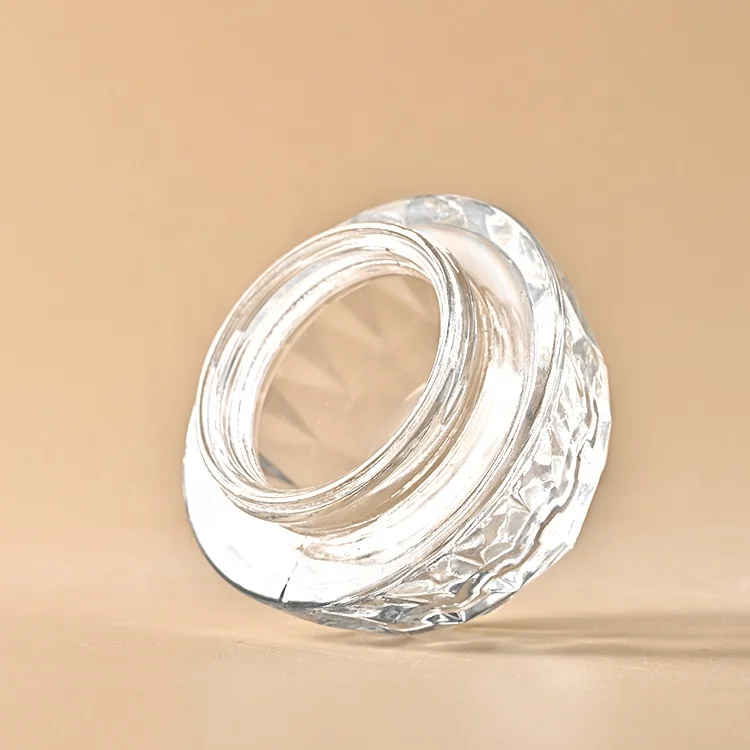 Wide mouth 50G customized logo unique skincare container packaging luxury empty cosmetic eye cream glass jar