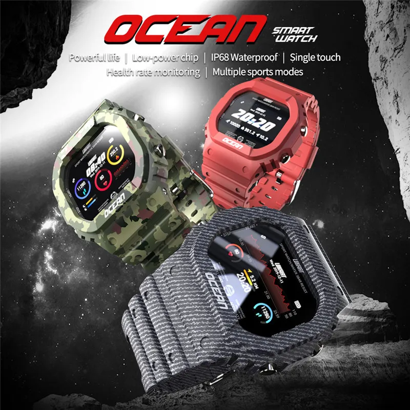  Смарт-часы Lokmat Ocean sport IP68 Водонепроницаемые многофункциональные спортивные часы relojes inteligentes blue tooth
