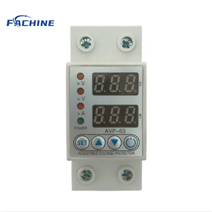 over voltage and under voltage protection Display din rail adjustable digital over current protector 40A 63A digital electrical