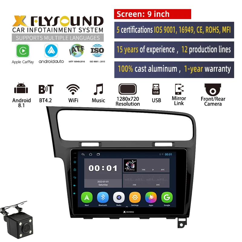 Suitable for European Car Golf MK7 OEM/ODM Services 2 Din 9 Inch 1+16GB car radio android best quality