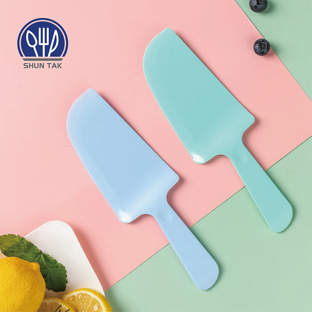 Disposable Matte Knife For Birthday Weeding Custom Fruit Bread Pink Cake Knife  Plastic