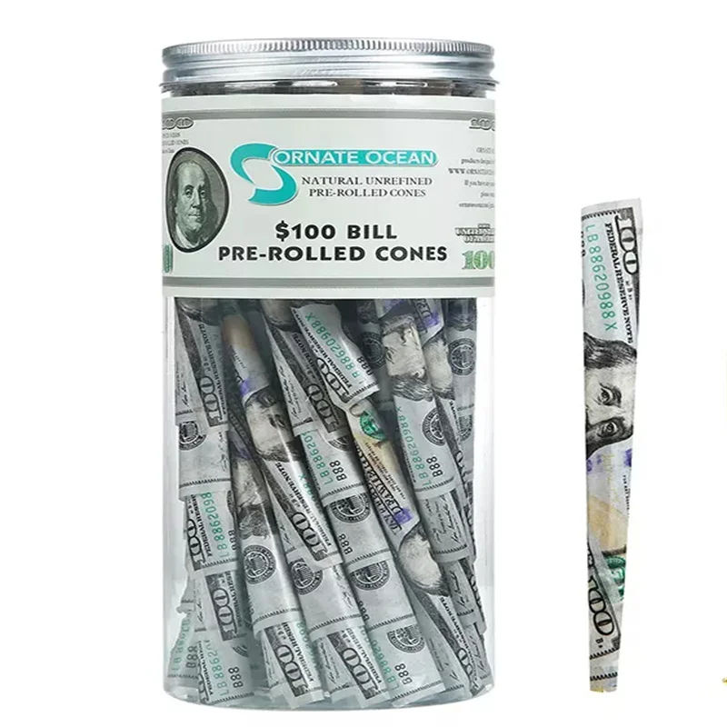 Dollar Design Rolling Paper Kingsize Unbleached Paper Pre Rolled Cones for Smoking