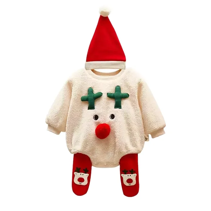 baby Winter clothes long sleeve cotton fabric christmas pajamas baby rompers kids clothing