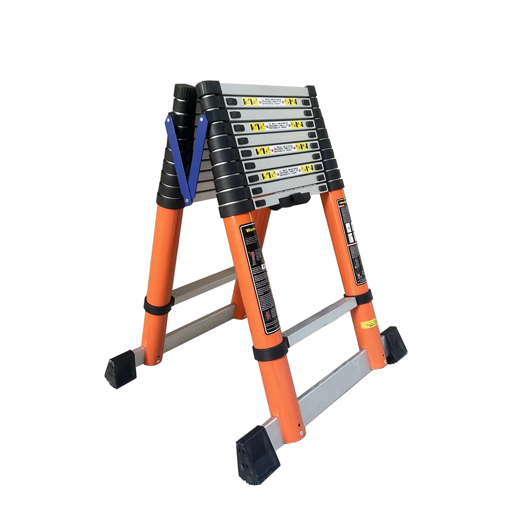 FN130A14 Modern Design Foldable Retractable Aluminum Telescopic Ladder Wide Functionality Household Loft Retractable Step