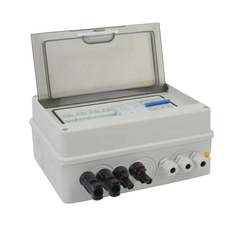 Ip65 Combiner Box 2 In 1 Out 600V 25A 2 Strings Solar Panel Photovoltaic Dc Pv Combiner Box