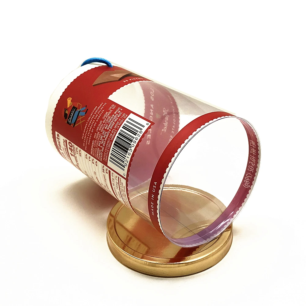 
PVC Transparent Round Packaging Box Clear Plastic Cylinder with Lids 