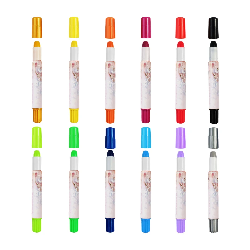 Free Sample 12 Wholesale Washable Temporary Pet Pigment Colour Pen Manufacturer Kid Dog Colorful Dye Color for Hair Chalk Set