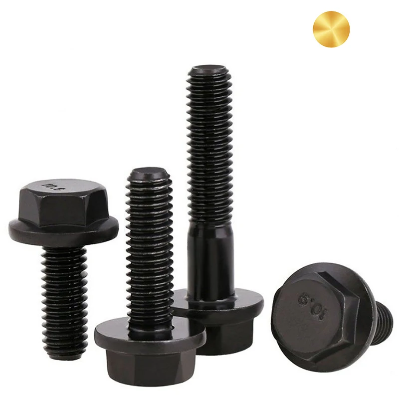 China m10 m12 m16 hex flange black 8.8 gradestandard size high tensile high strength plow track shoe bolts and nuts