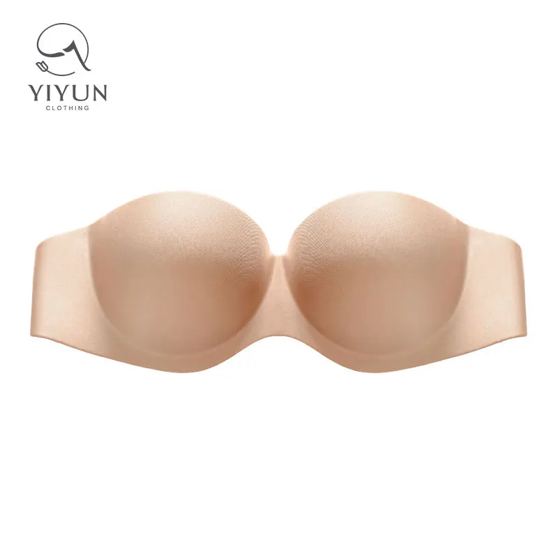 Oucheng Plus Size D Cup Invisible Push Up Bra Breathable Strapless Seamless Women Sexy Padded Bra
