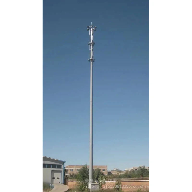 30m Galvanized Steel Single Mast Communication Antenna Mono Poles Cell Phone Radios Monopole Tower
