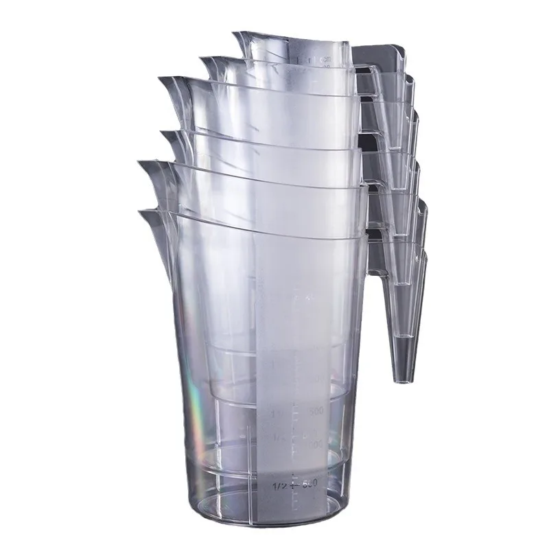 Оптовая продажа 500 мл 1000 мл 2000 мл 3000 мл 5000 мл прочный пластиковый прозрачный мерный стакан большой емкости PP PC мерный кувшин