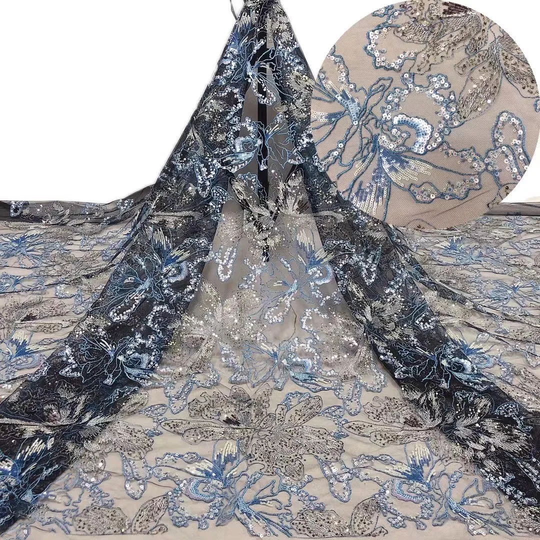 Suppliers embroidery sequins for wedding lace fabrics