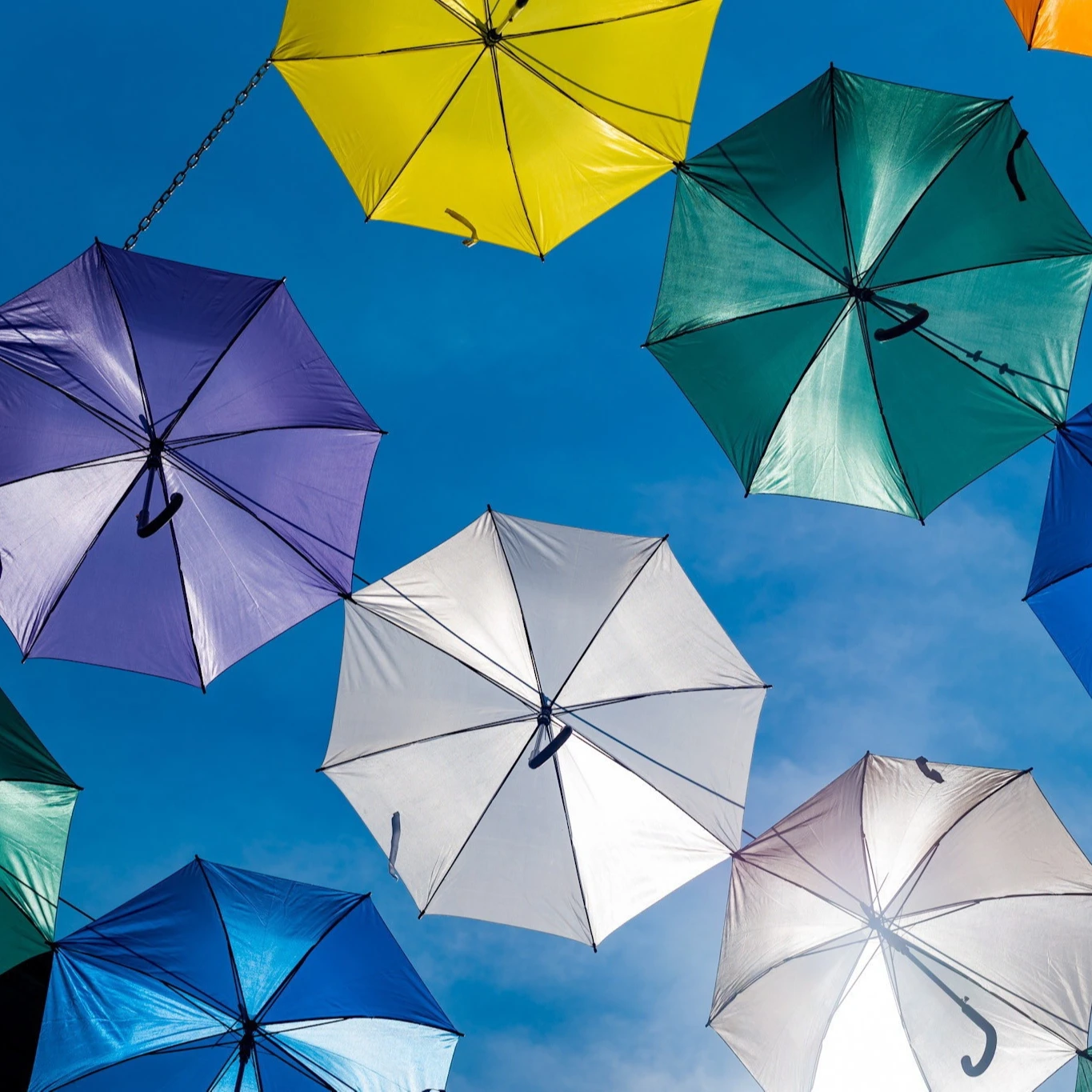 Sunday  Auto open straight stick colorful street umbrella for street decoration