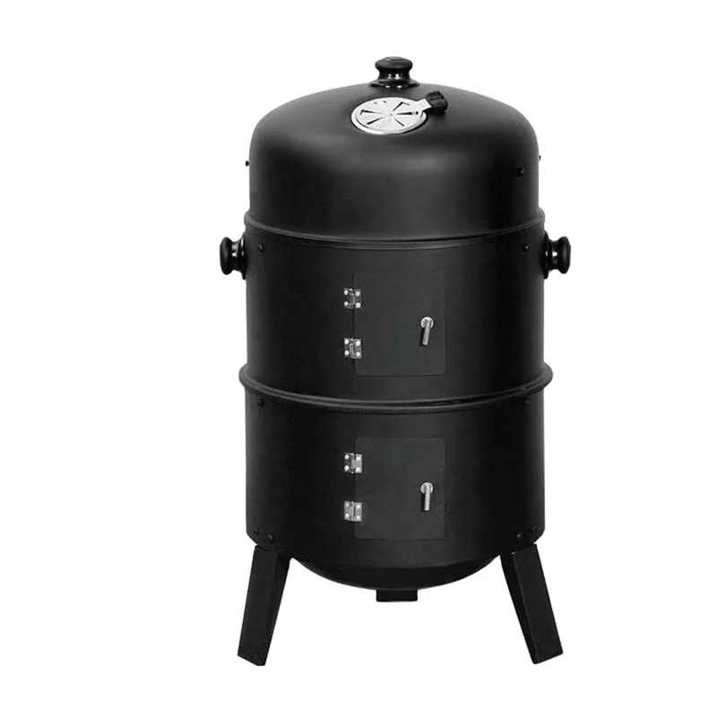 3 In 1 Smokeless Charcoal Smoker Bbq Grill 3 Layers Tower Vertical Barrel Charcoal Barbecue Grill Smoker