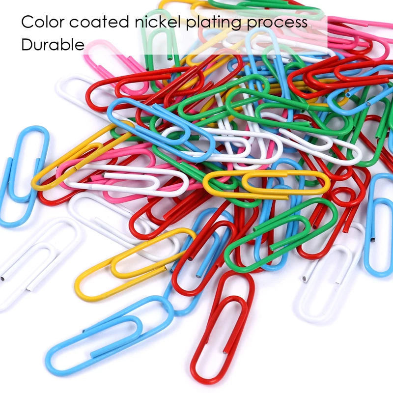 Foska 28mm round Color office Plastic Paper Clip Stationery Paper Clips Customs For Office Color assorted Paper Clips for school