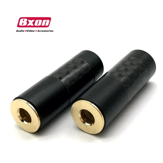 Carbon Fiber 4.4mm 5 Poles Female Jack Balance Headphone Plug Gold plated Audio Connector