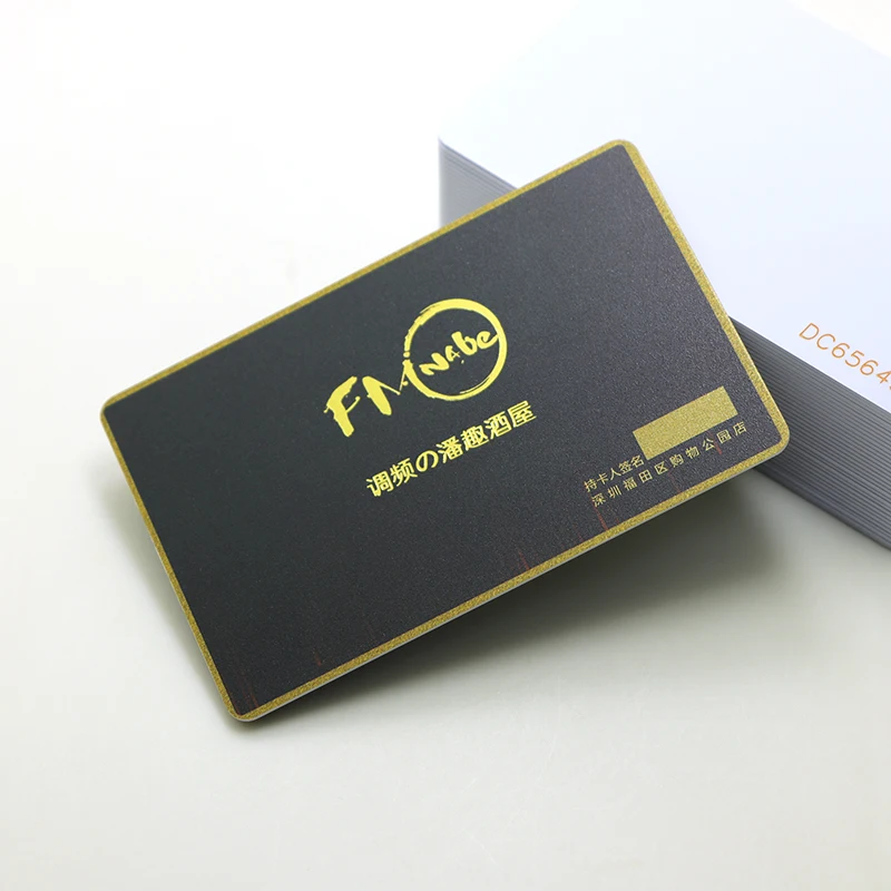 Best Selling Silk Screen Printing Gold Foil Plastic Membership Card for Club