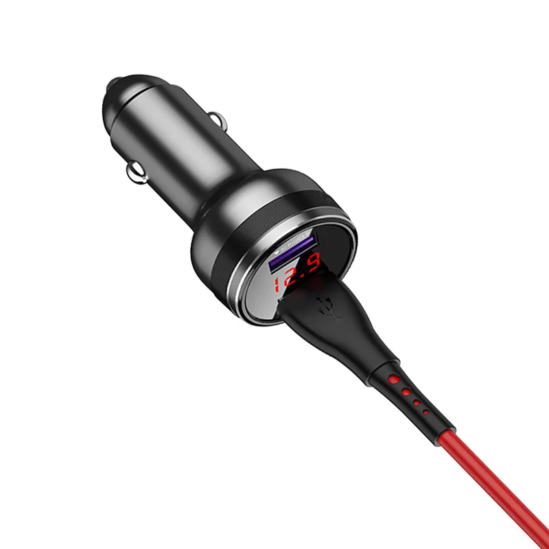 Car Charger USB C Fast Charging Cigarette Lighter Adapter USB Charger PD45W QC3.0 All Metal Mini Car Charger for iPhone Samsung