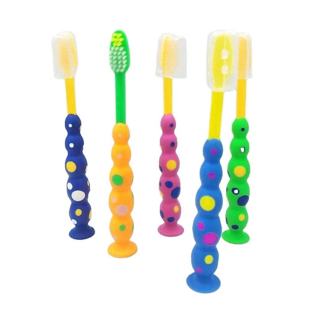 
CE Certificate Kids Toothbrush with Blister Card Packing Colorful Dupont Nylon Soft Bristles Animal Shape with Cover 