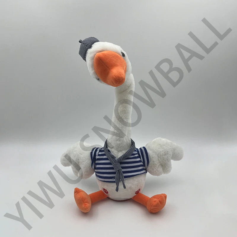 Popular Luminous Repeat Music Lighting Up Dancing Battery Swing Singing Dancing Talking Stuffed Animal Electric Plush Goose Toy