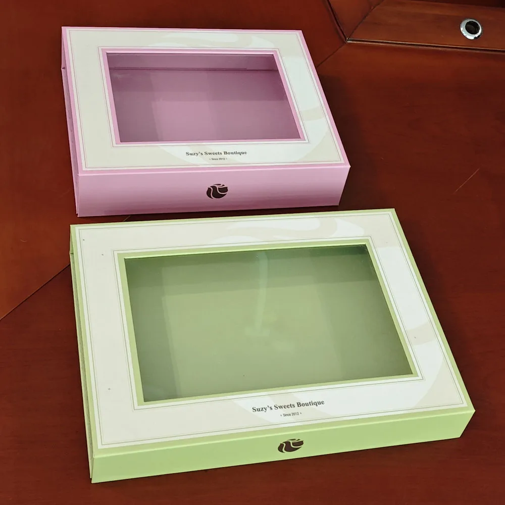 Custom Foldable Magnetic Closure Lid Presents Gift Packaging Paper Box With Clear Window