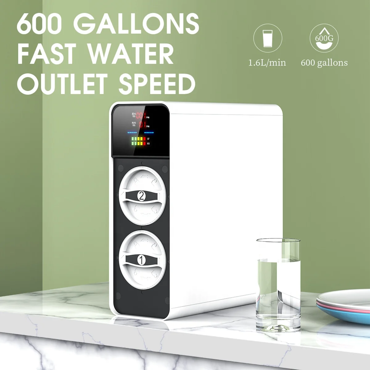 Table drinking fountain RO reverse osmosis system water purifier home pure water machine 600GPD