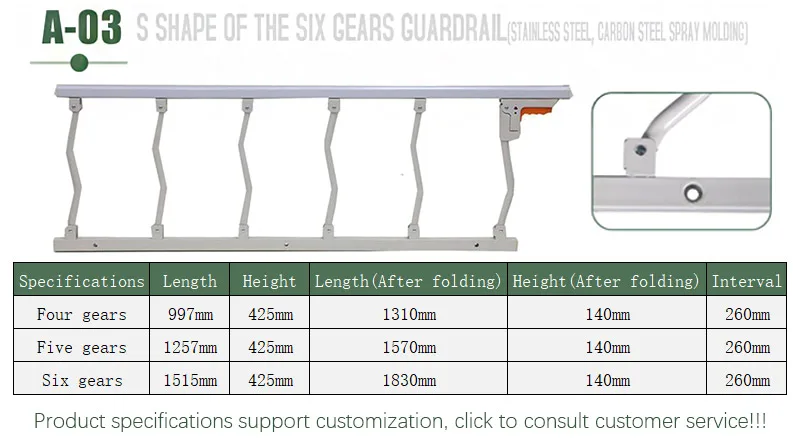 Hospital Furniture Guardrails Hospital Equipment ICU Clinic Medical Bed Hospital Bed Guardrails
