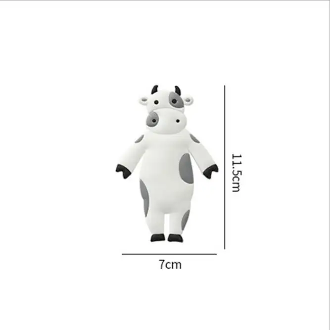 Крючок для ключей холодильника, гибкий многоразовый регулируемый крючок без отверстий, с рисунком животного из мультфильма, для рук и ног