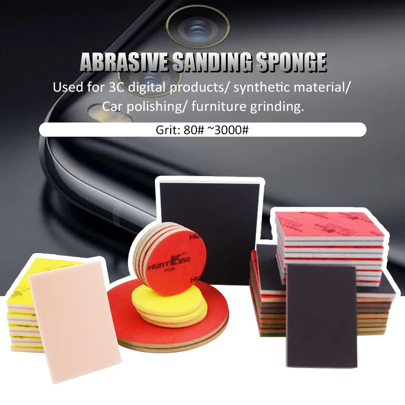 Hook and Loop Sandpaper Sanding Sponge for Polishing and Grinding 100/120/180/220/240 Grit