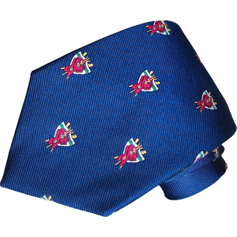 Custom Embroidery Logo Man Blue Polyester Necktie
