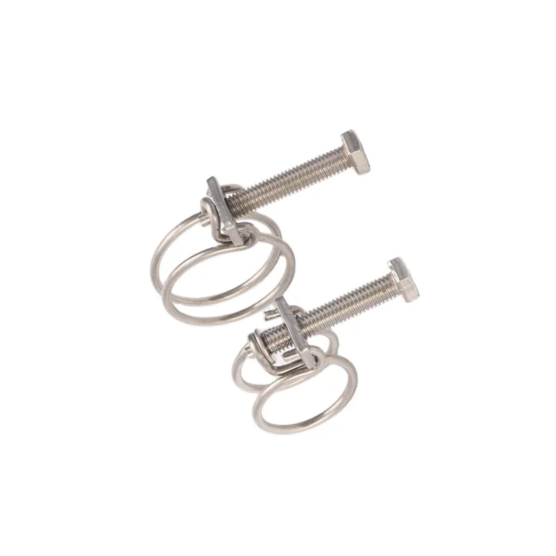 Double Wire Spring Hose Clamp Stainless Steel Metal Adjustable Wire Clip Cable Clamp