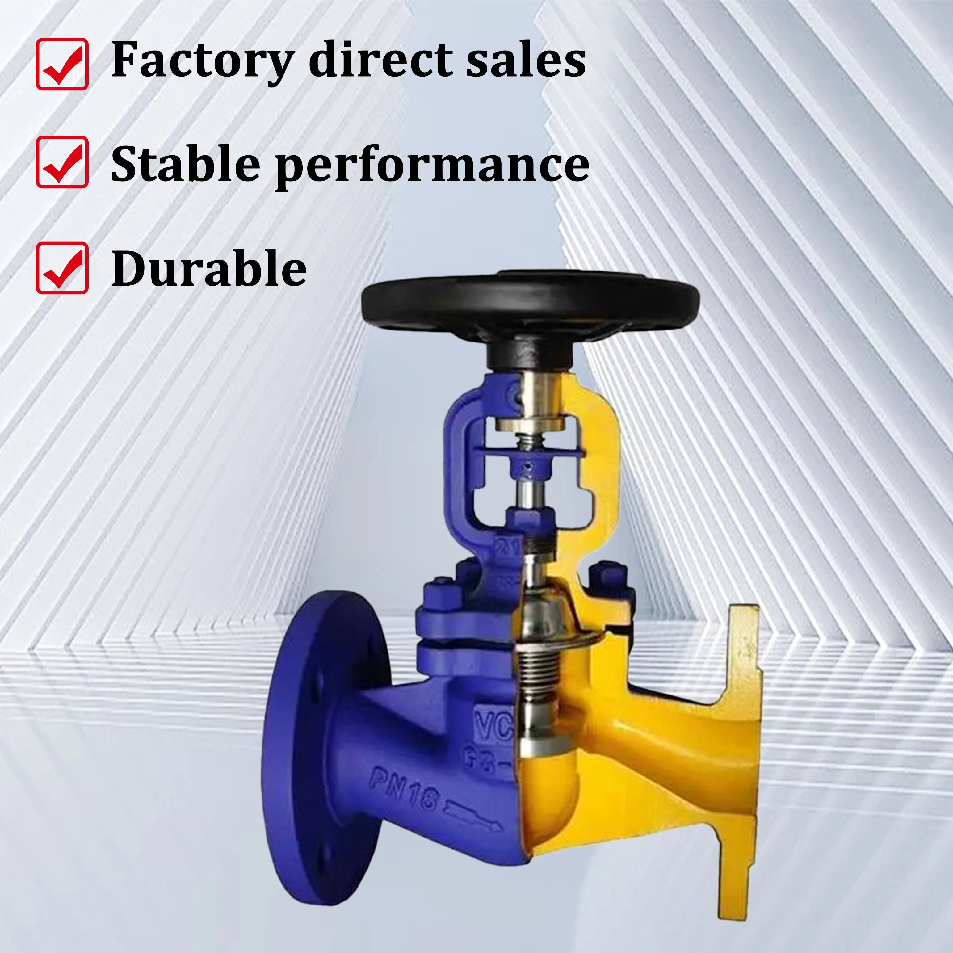 Carbon Steel Bellow Globe Valve Custom Electric Operated Globe Valve DIN PN16-PN40 Globe Valve