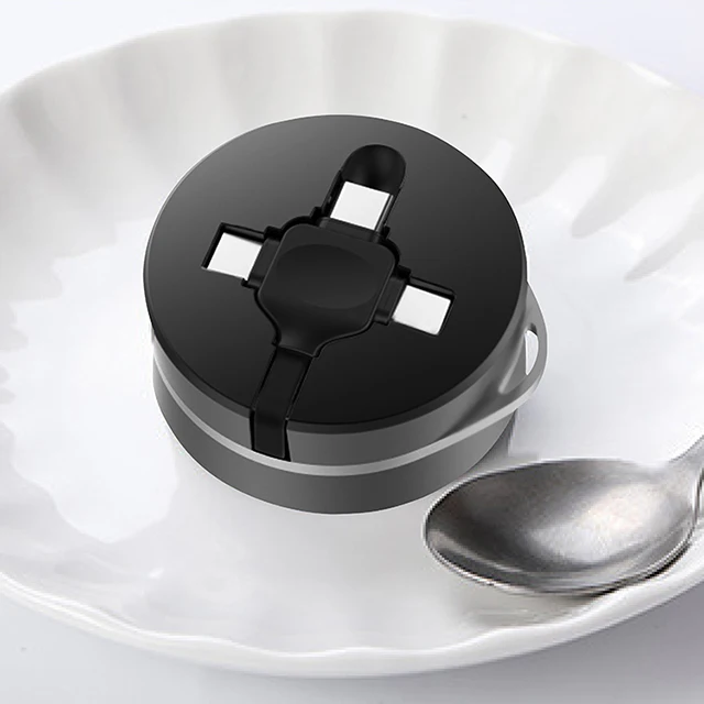 Huien Multi USB 3 in 1 Retractable Phone Data Cable 3A Fast Charging cable With Type-c And Micro USB And I Port