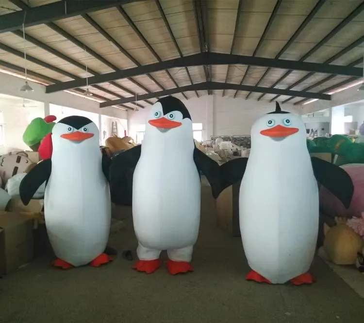 Funny Toys Walking Penguin Mascot Costume Cartoon Character Madagascar Penguin Cosplay Costumes For Adults