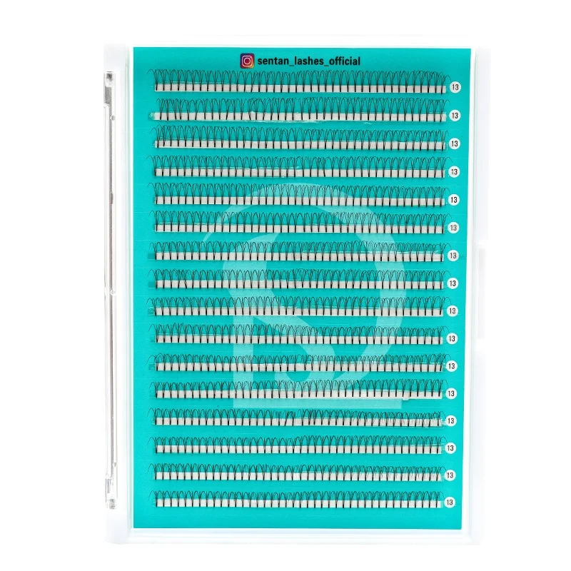 
SENTAN LASHES pre made fan 3d short stem xl large tray 0.07 0.10 mega box 100% pure hand made eyelash extensions 