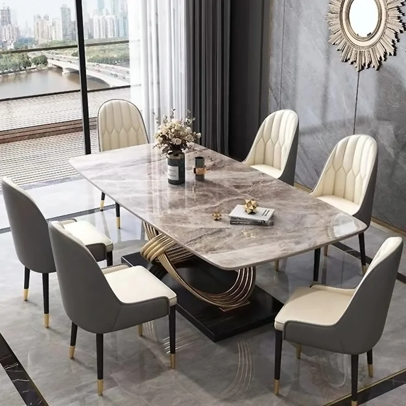 Cheap Italian Elegant Luxury Home Laminate Modern Glossy Sintered Stone Dining Table