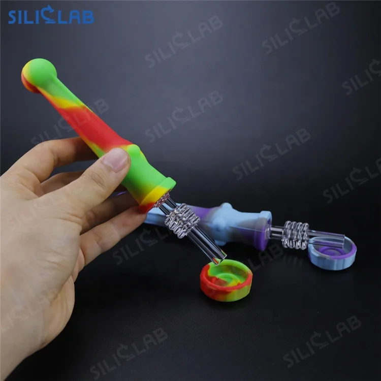 Siliclab Custom Smoking Pipe Honey Straw Weed Accessories Nectar Dabs Collector Oil Smoke Quartz Banger
