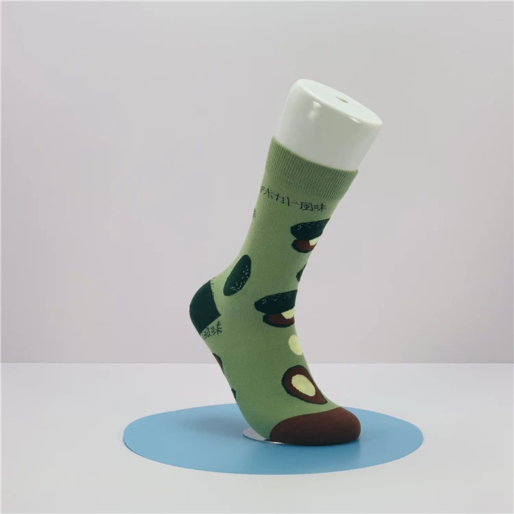 High Quality Funny Happy Fashion Socks Custom Cartoon Food Fruit Print Socks