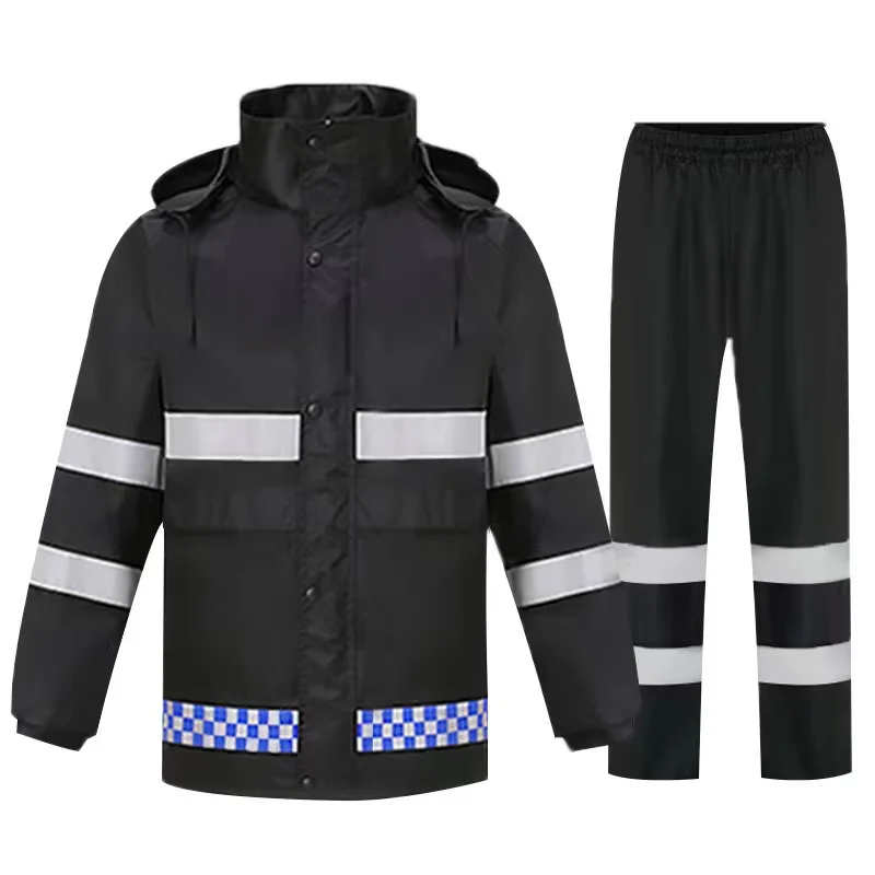 Wholesale Reflective Oxford Fabric Reflect Light Waterproof Rainsuit Coat Jacket Pants Full Cover Rainproof Raincoat Rain Suit