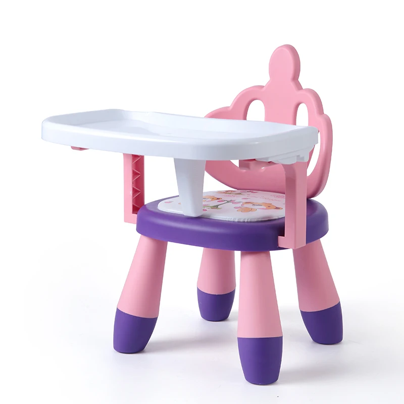 Baby Feeding Chair with Music Detachable Tray Feeding Chair Cartoon Crown and Bunny Shape Portable Toddler Activity Seat