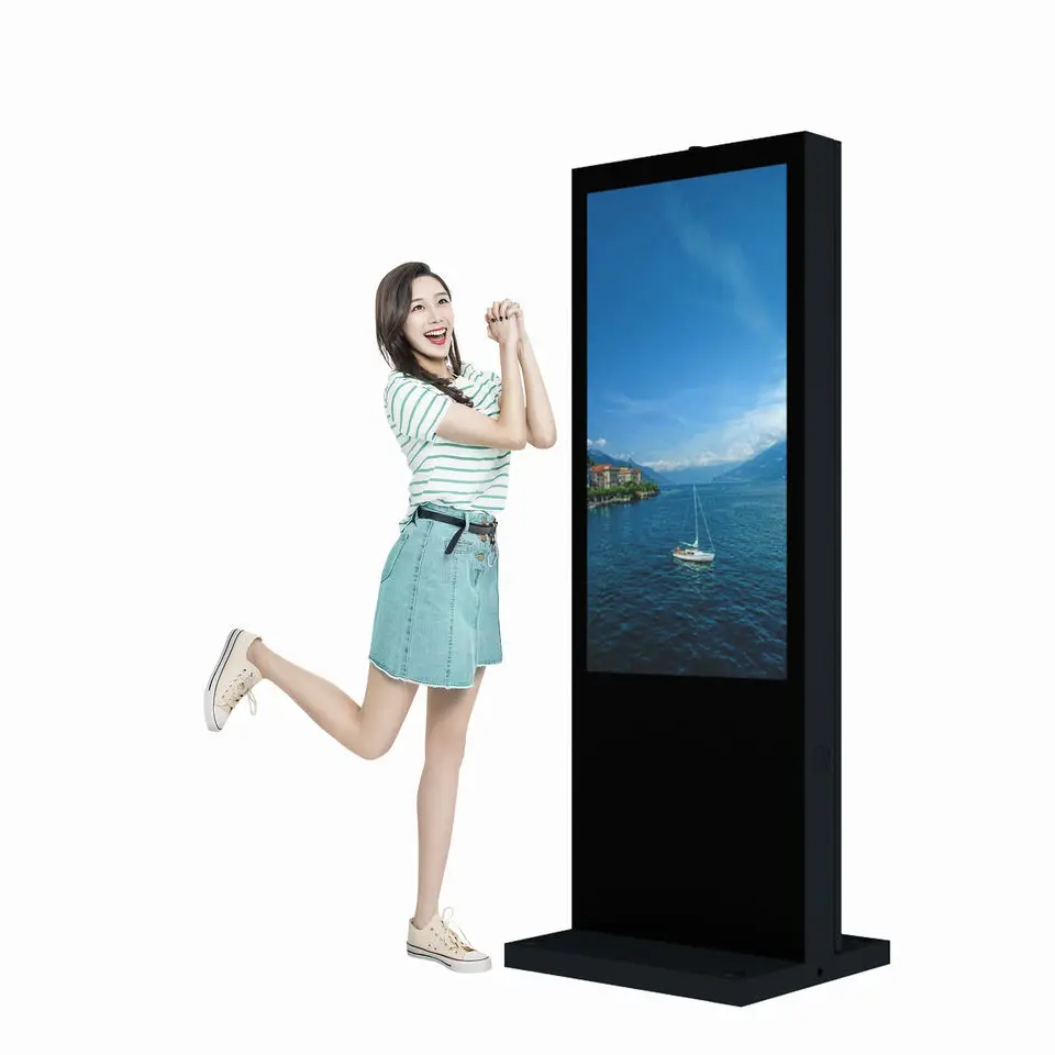 Waterproof Lcd Advertising Player Digital Signage Outdoor Stand Screen Display Een Display 55/65 Inch 3500nits Mall Kiosk SDK