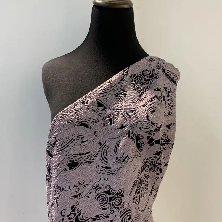 High Quality Purple Retro Ink Flower Pattern Fancy Fabric And Textiles For Clothing