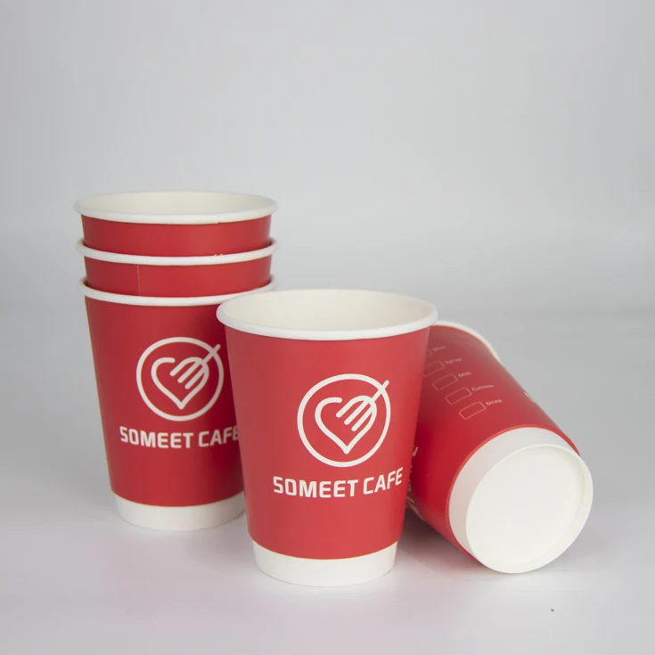 
Coffee Cup Custom Printed Paper Green Accessories Wall Item Style Aircraft Office Environmental Color Double Water 
