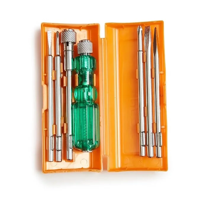 Factory Wholesale Screw Driver Set with Bulb 840 Neon Silver and Green Available at Wholesale Price from India