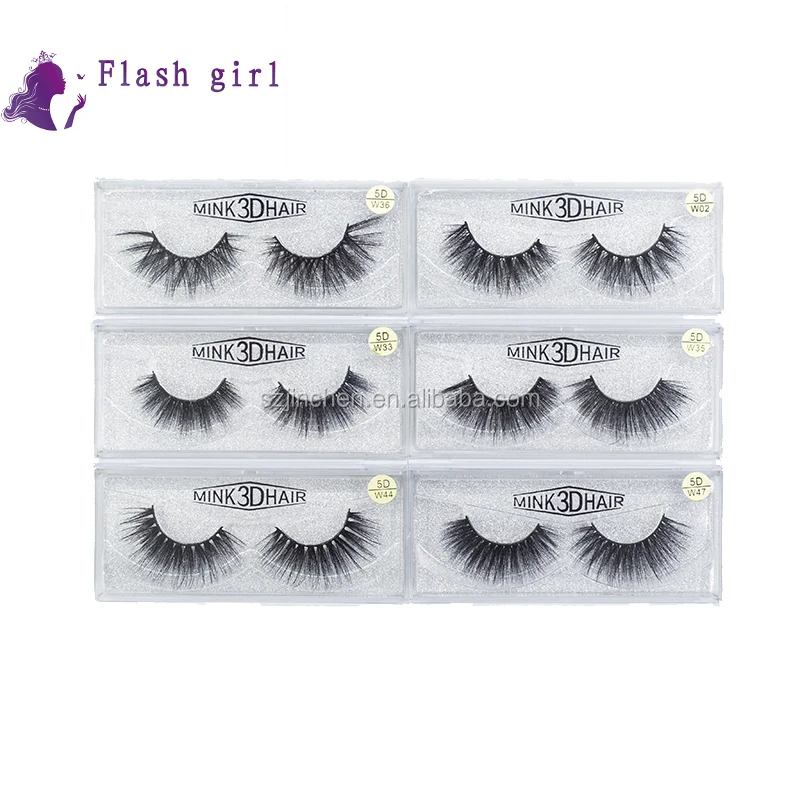 Private label W series 19 models 5D mink eyelashes 1 pair natural false eyelashes thick false eyelashes full strip eye lashes