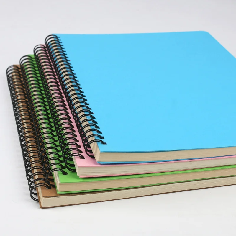 Wholesale A5 B5 spiral notebook paper cover color custom logo notebook 60 sheets lined pages spiral notebook for students