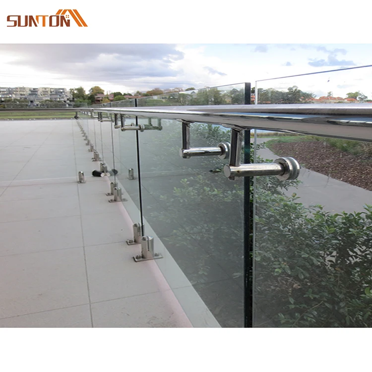 Modern House Villa Flooring Balustrades Railing System Custom U Shape Channel Stainless Steel Safety Glass Balustrade Handrail