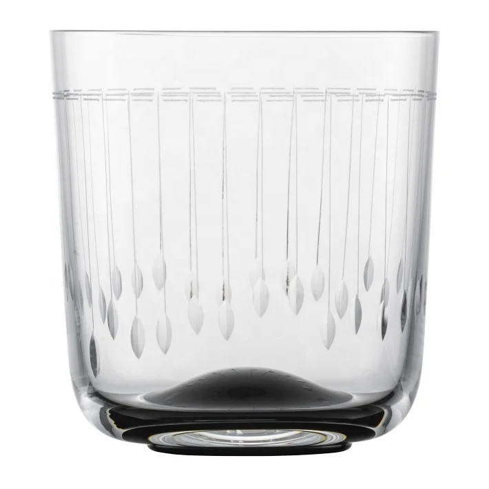 Hand blown Hand cut Crystal Engraved Glamorous Whiskey Glass